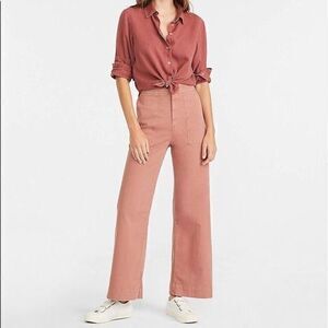 Frye Wide Leg Pants Orange Tan Carpenter Crop Camber Nadia Jeans 24